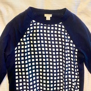 J Crew 100% merino wool gingham sweater